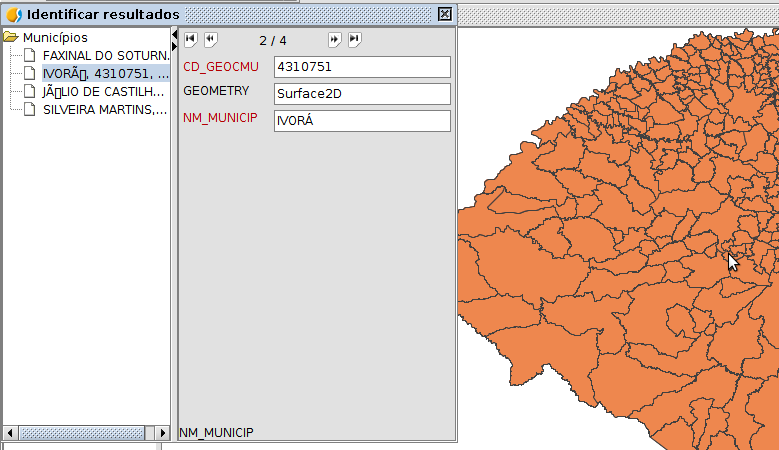 Utilizando a ferramenta de consulta "Informação do ponto"