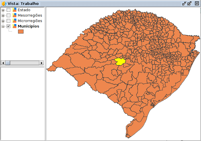 Selecionando município a exportar