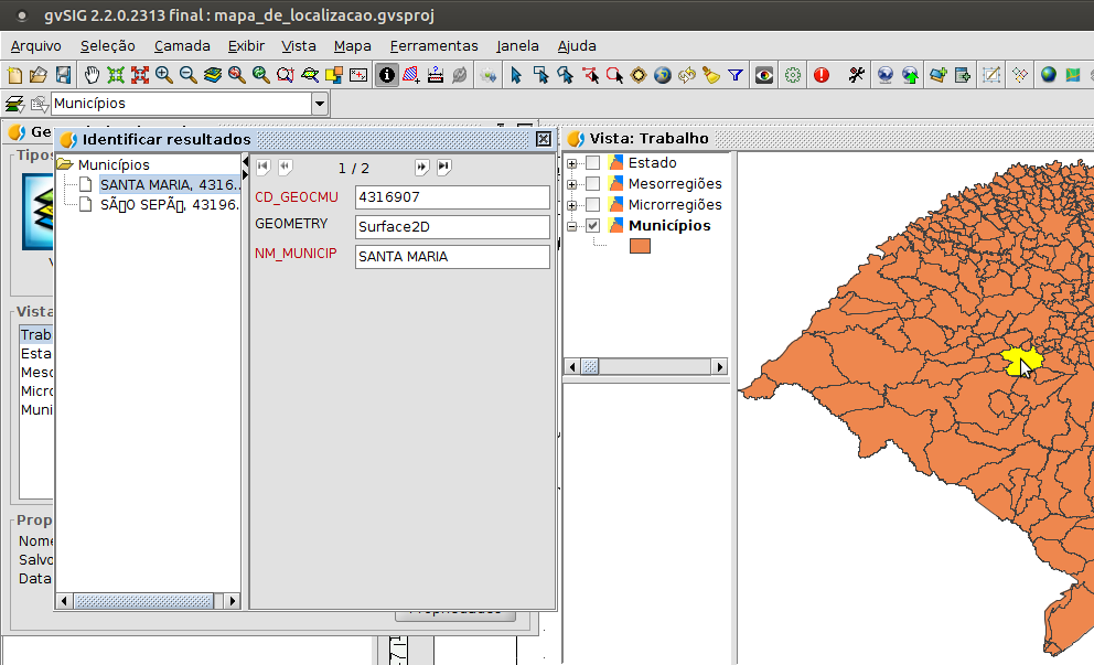 Utilizando a ferramenta de consulta "Informação do ponto"