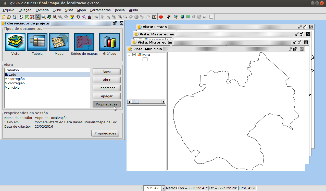 Situação atual do trabalho